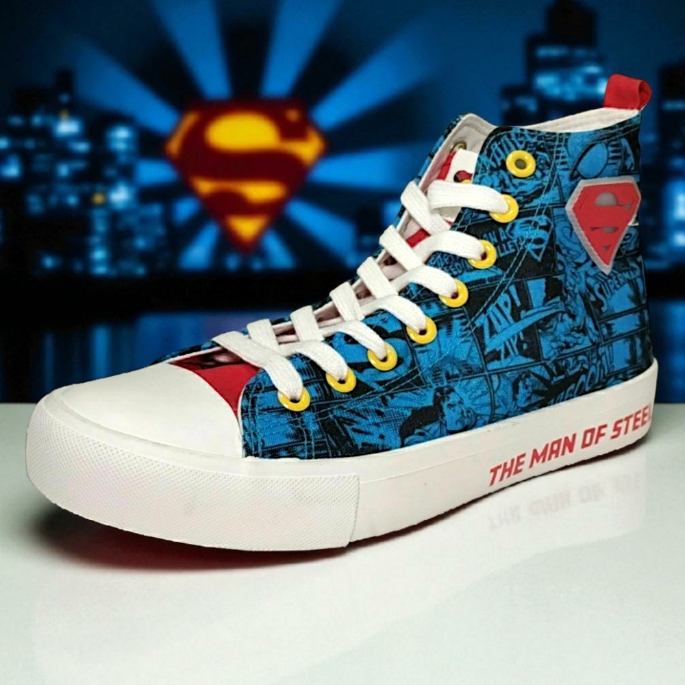 DC Comics Superman Blue and Red High-Top Sneakers